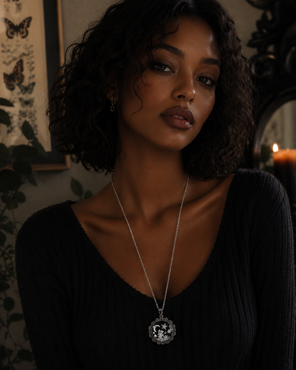 Collier de la fée luna avec grosse perle magique sous la bonne étoile .