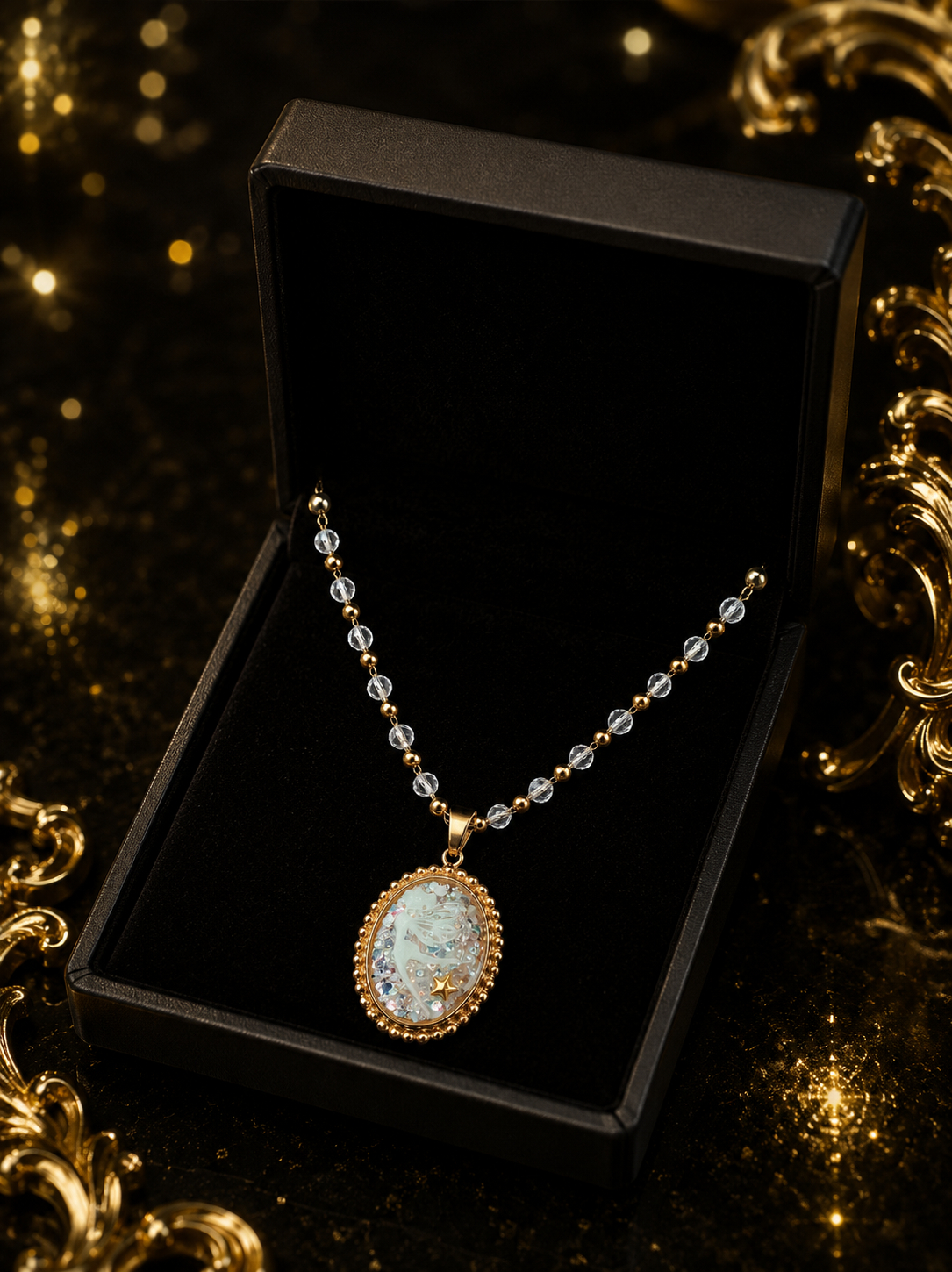 Collier Planissette – Fée lumineuse aux petits cristaux transparents