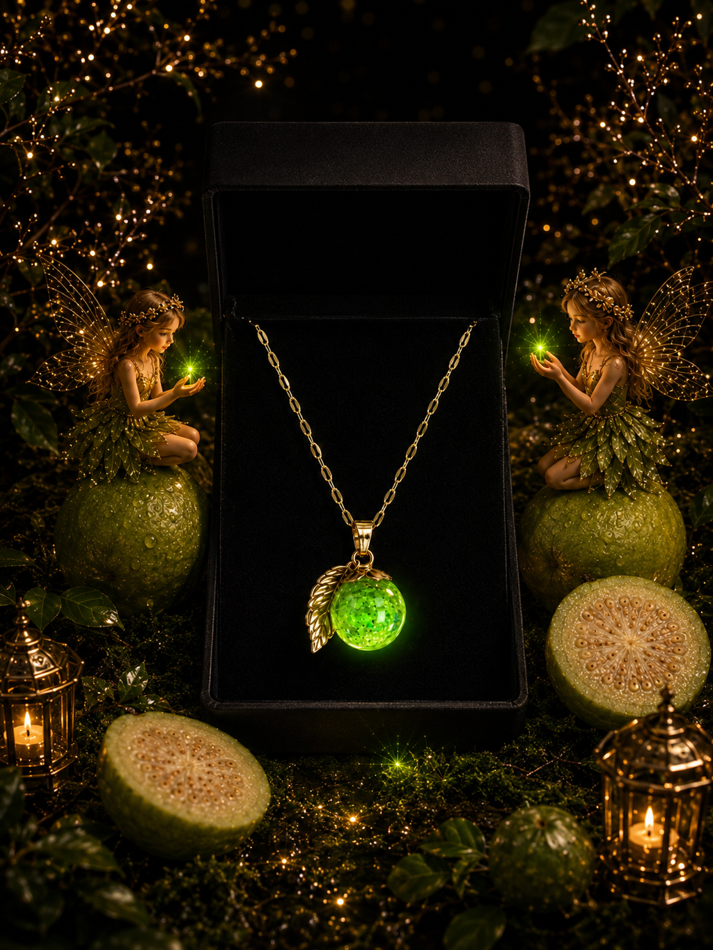 Collier Goyave Verte — Lueur Tropicale