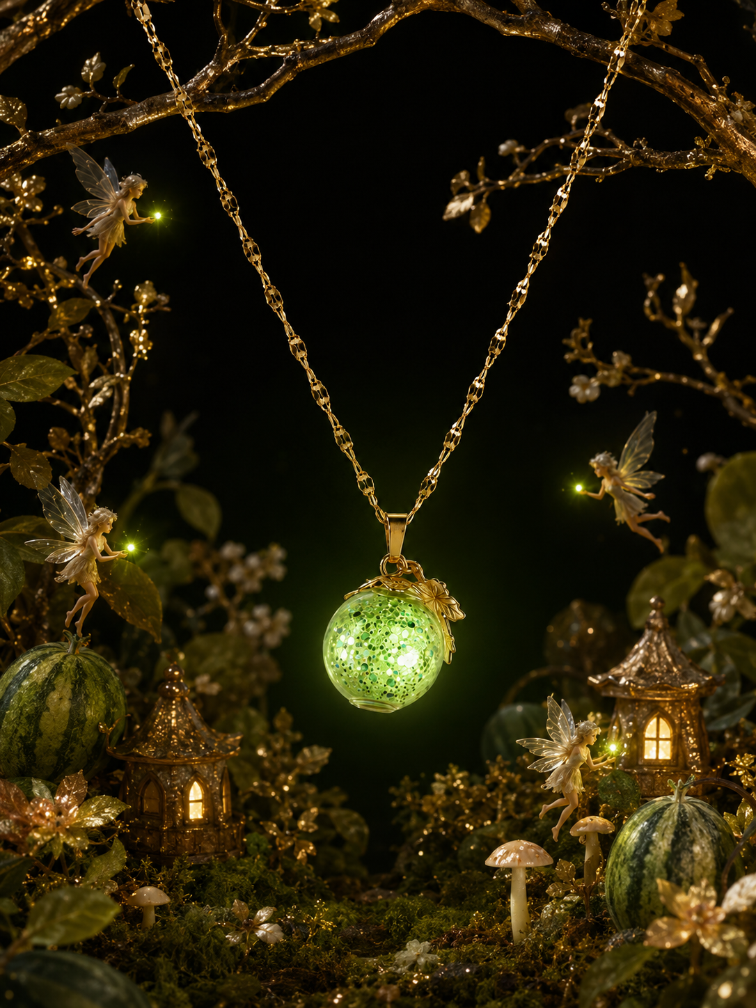 Collier Melon Vert — Jardin Enchanté