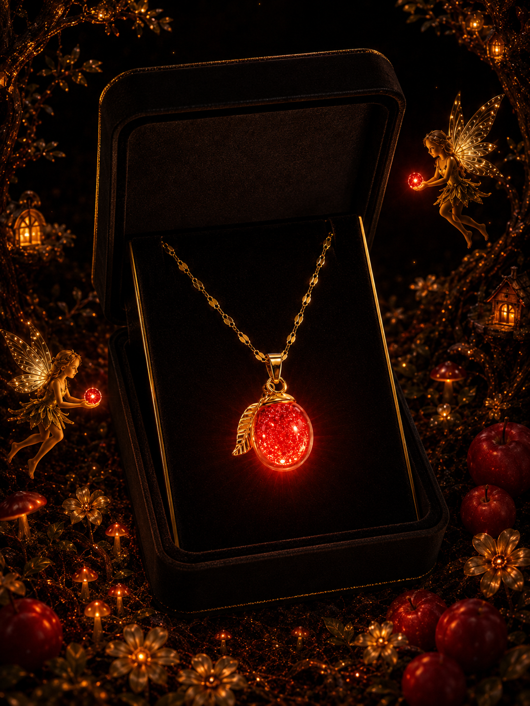 Collier Prune Rouge — Éclat des Fées