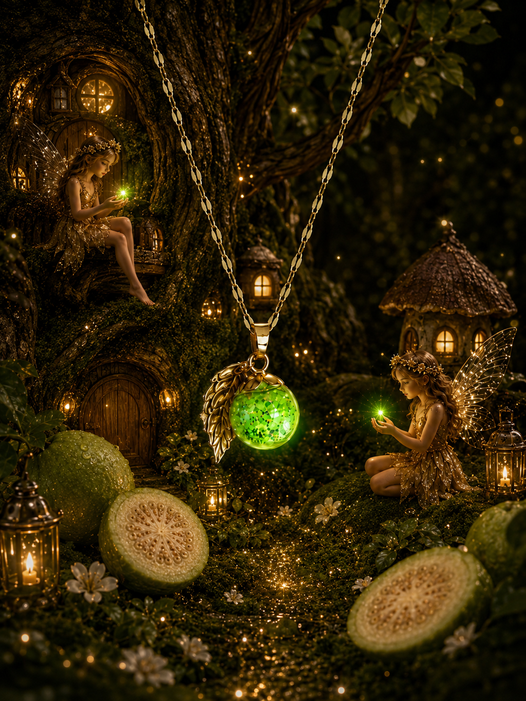 Collier Goyave Verte — Lueur Tropicale