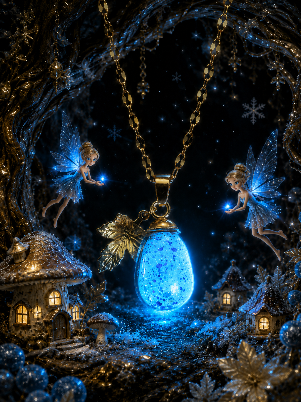 Collier petit Raisin bleu givré — Éclat de topaze