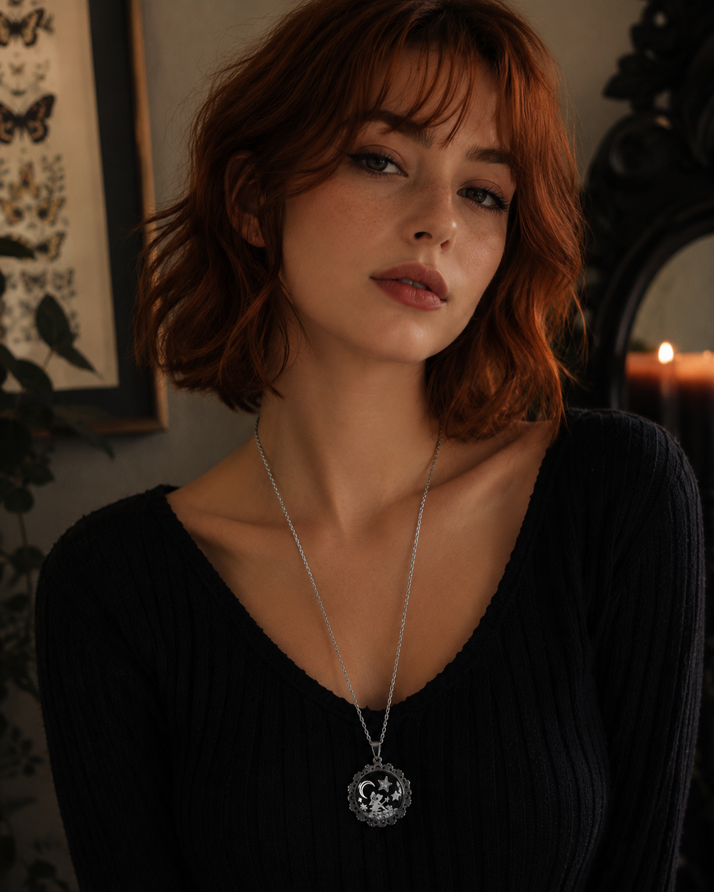Collier de la fée luna avec grosse perle magique sous la bonne étoile .