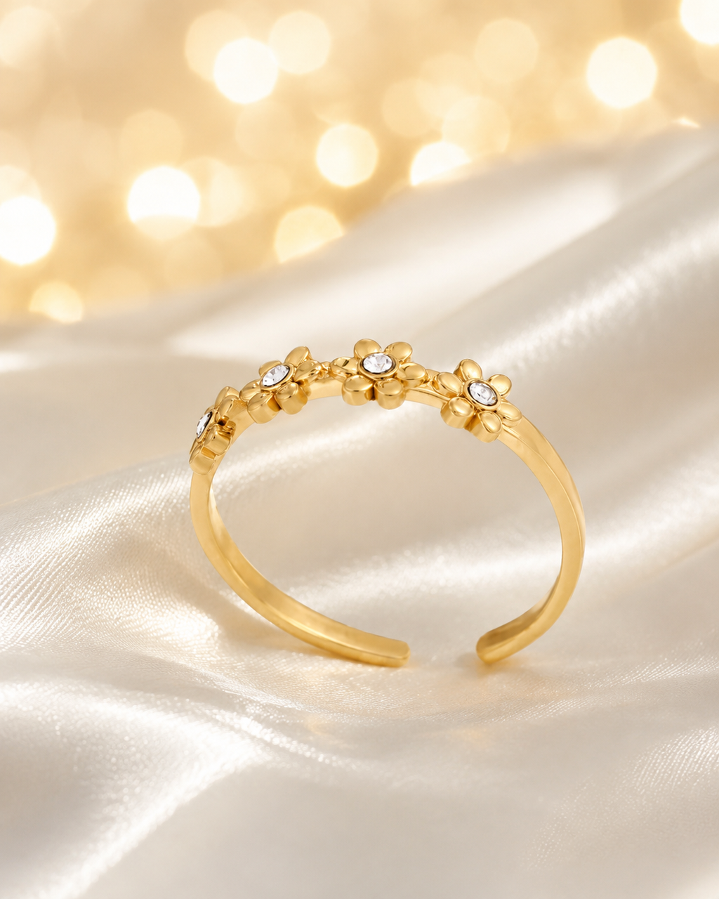 Bague couronne de 4 fleurs
