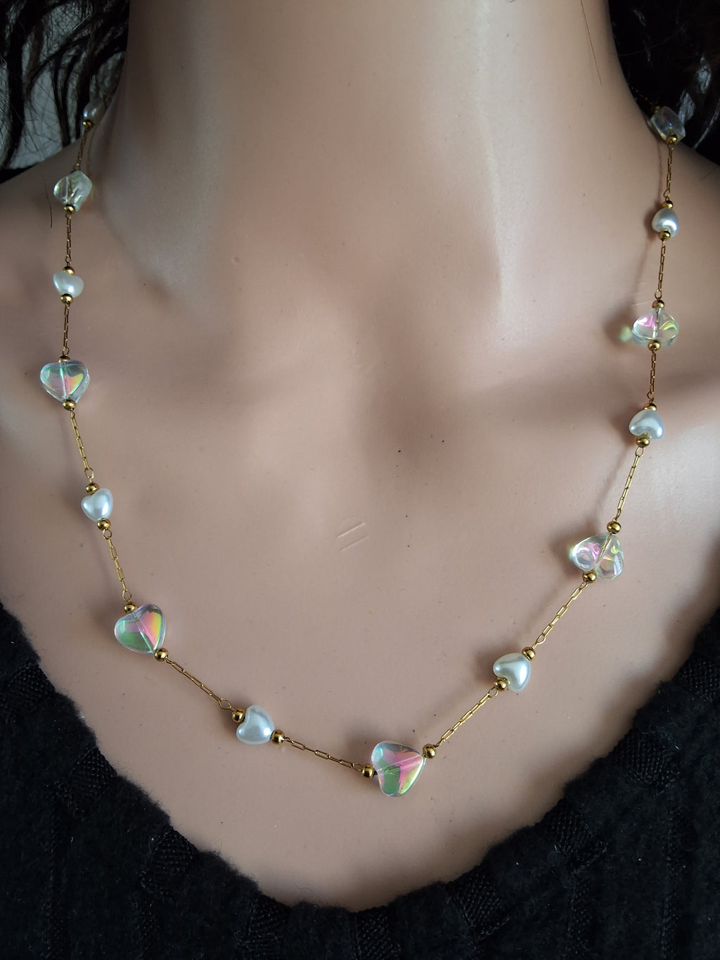 Collier pluie de petit cœur