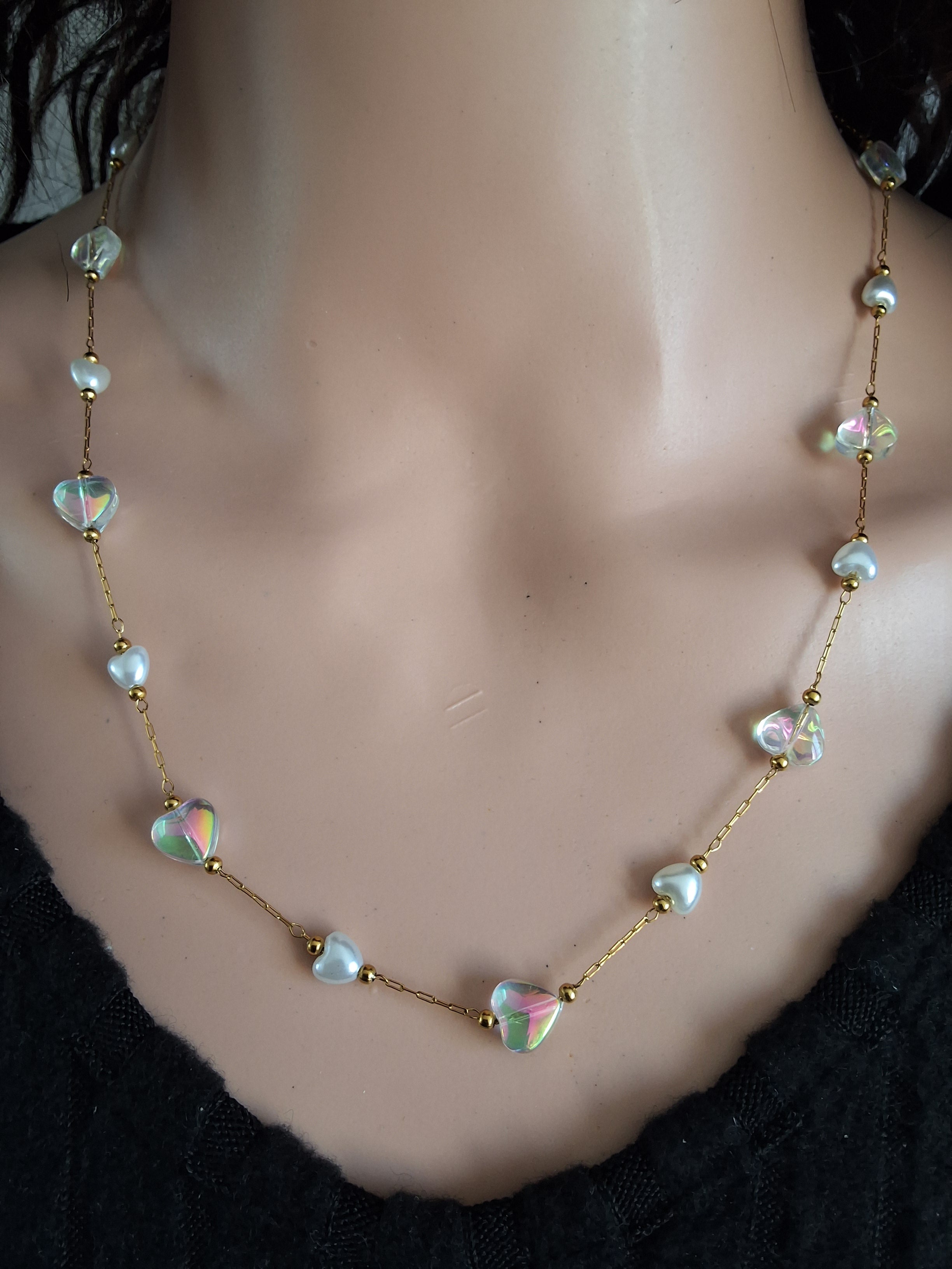 Collier pluie de petit cœur
