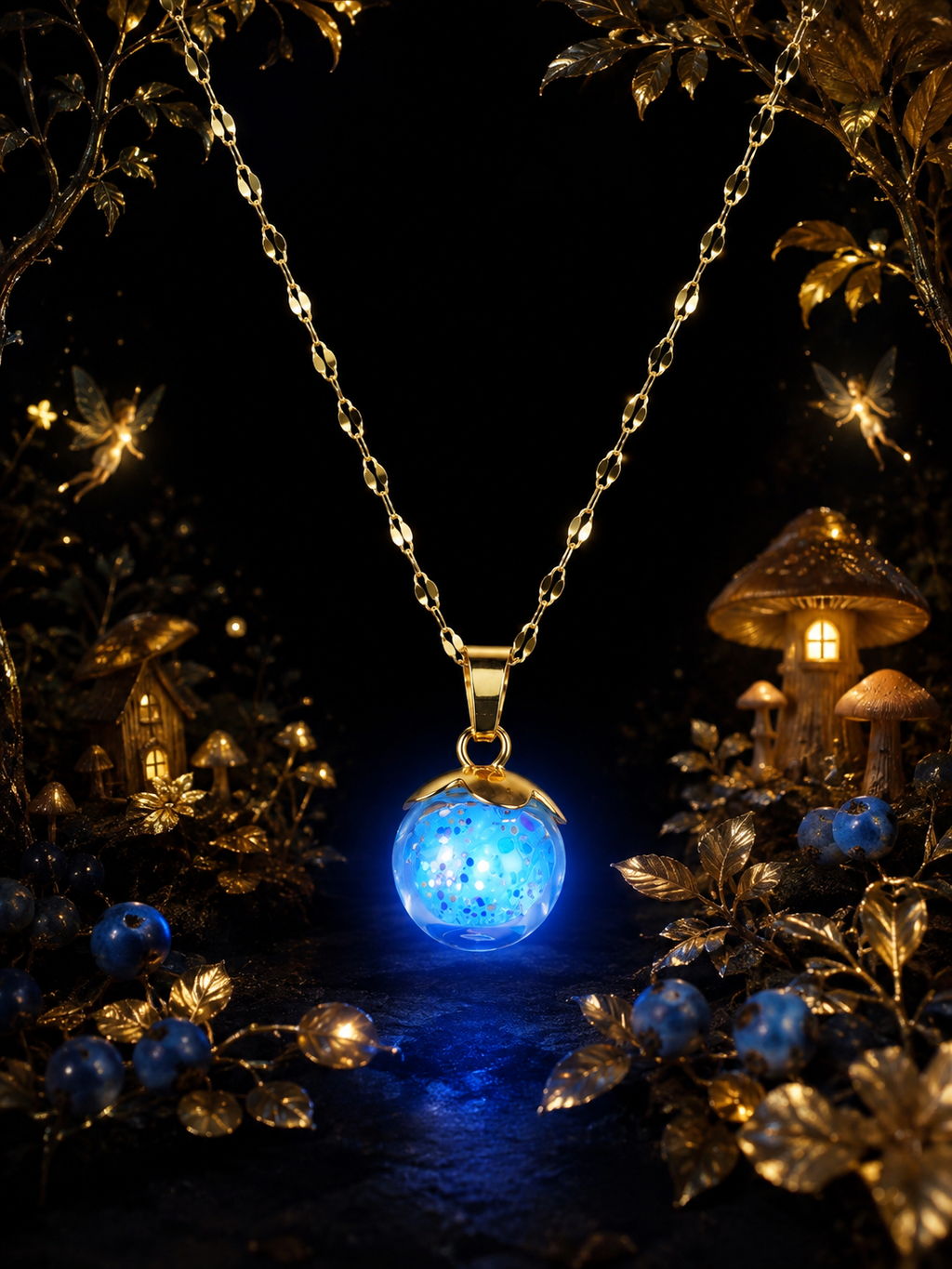 Collier Myrtille Bleue — lumière de topaze