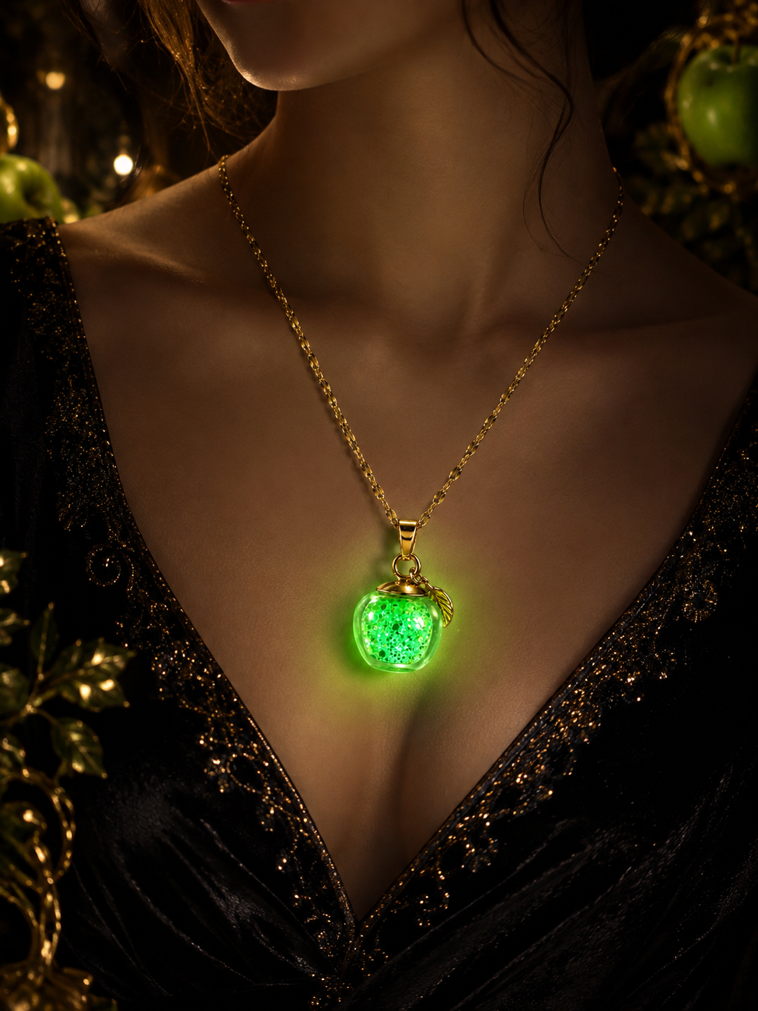 Le collier Pomme Verte — Éclat de Cristal