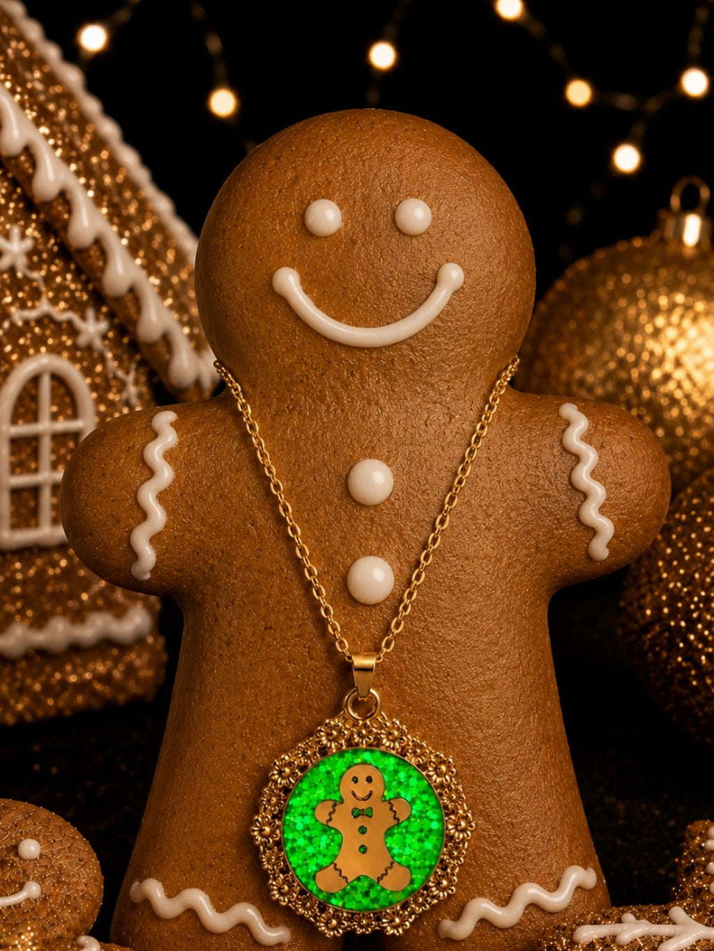 Collier petit biscuit fluorescent enchanté
