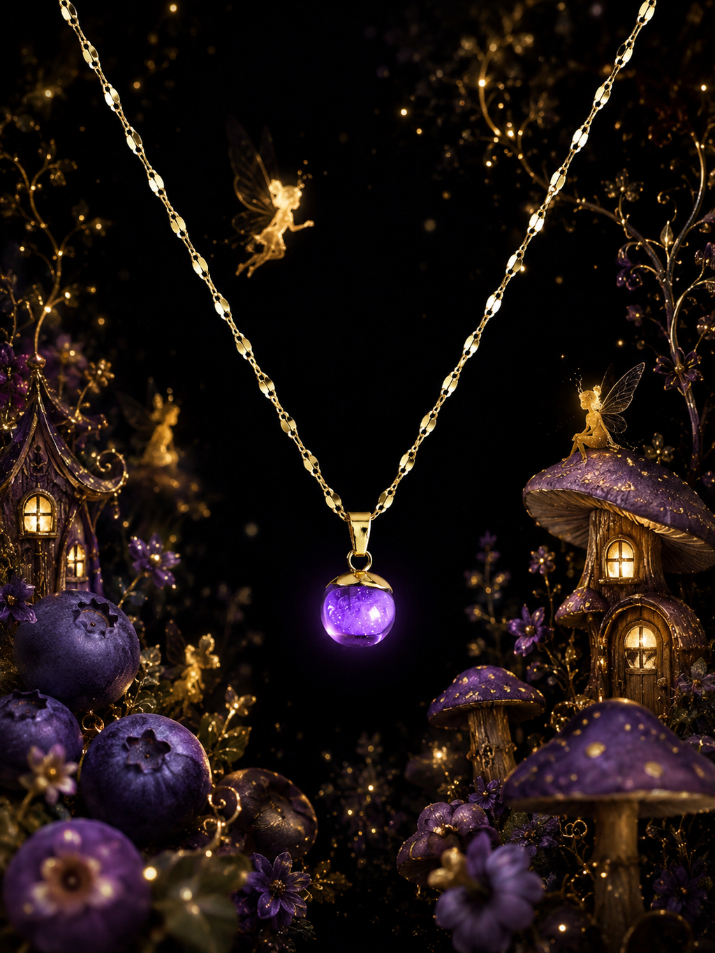 Collier Myrtille Violette — Lueur d’Améthyste