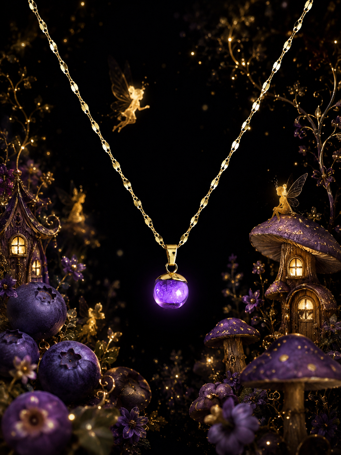 Collier Myrtille Violette — Lueur d’Améthyste