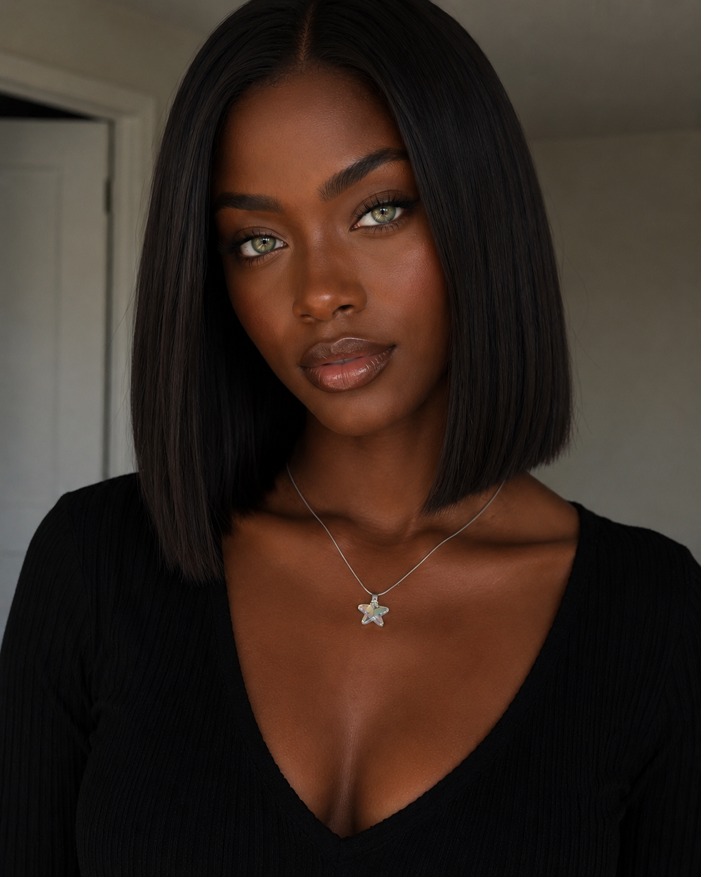 Collier petite étoile de mer 2 en cristal argent