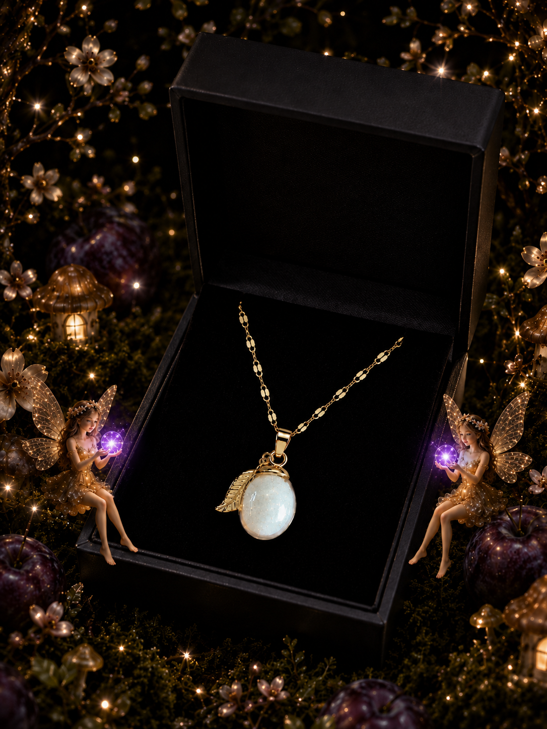 Collier Prune Violette — Nuit Enchantée