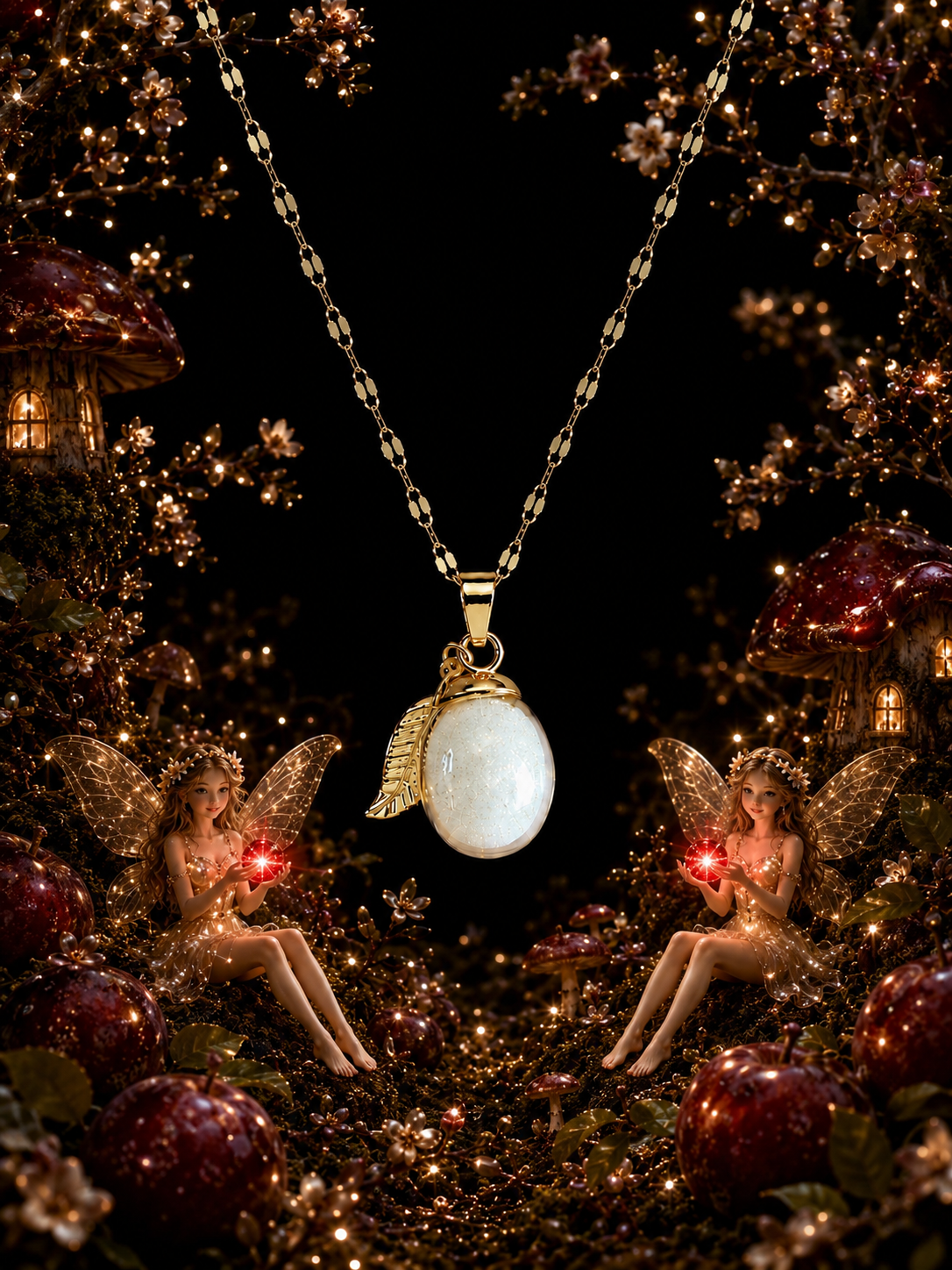 Collier Prune Rouge — Éclat des Fées