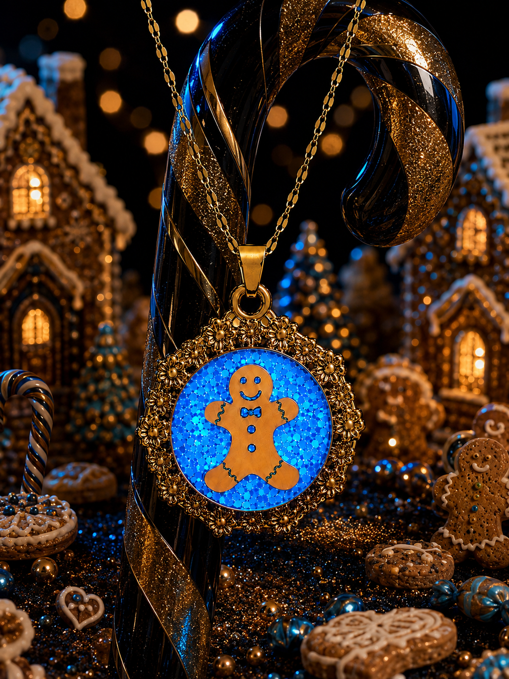 Collier Petit Biscuit – Bleu océan Fluorescent 💙✨