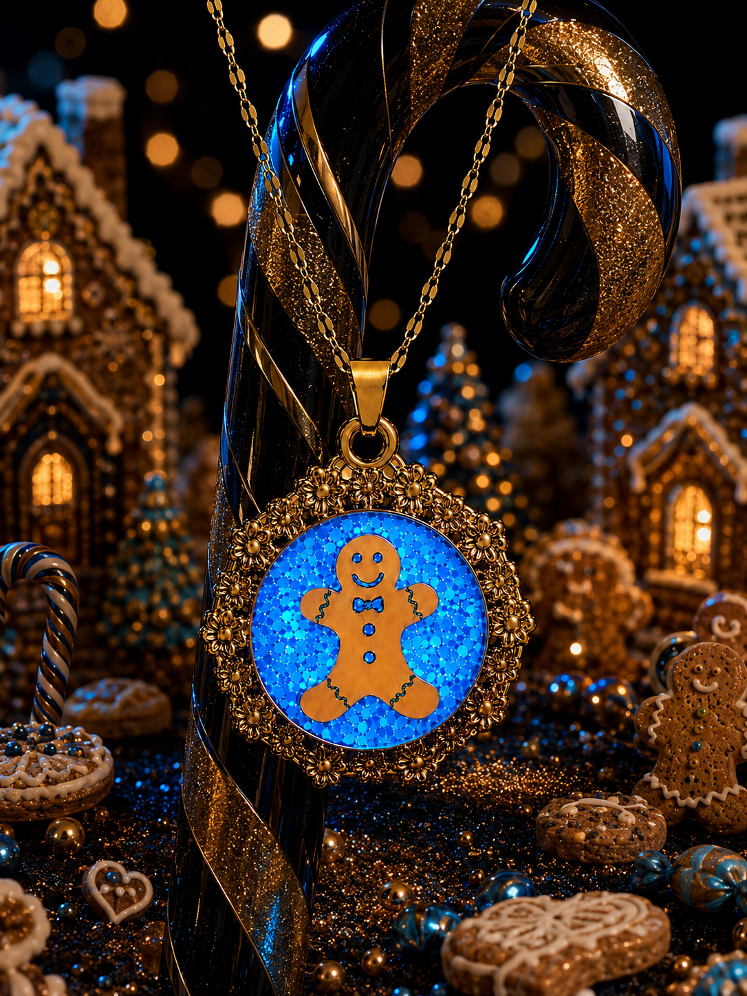 Collier Petit Biscuit – Bleu océan Fluorescent 💙✨