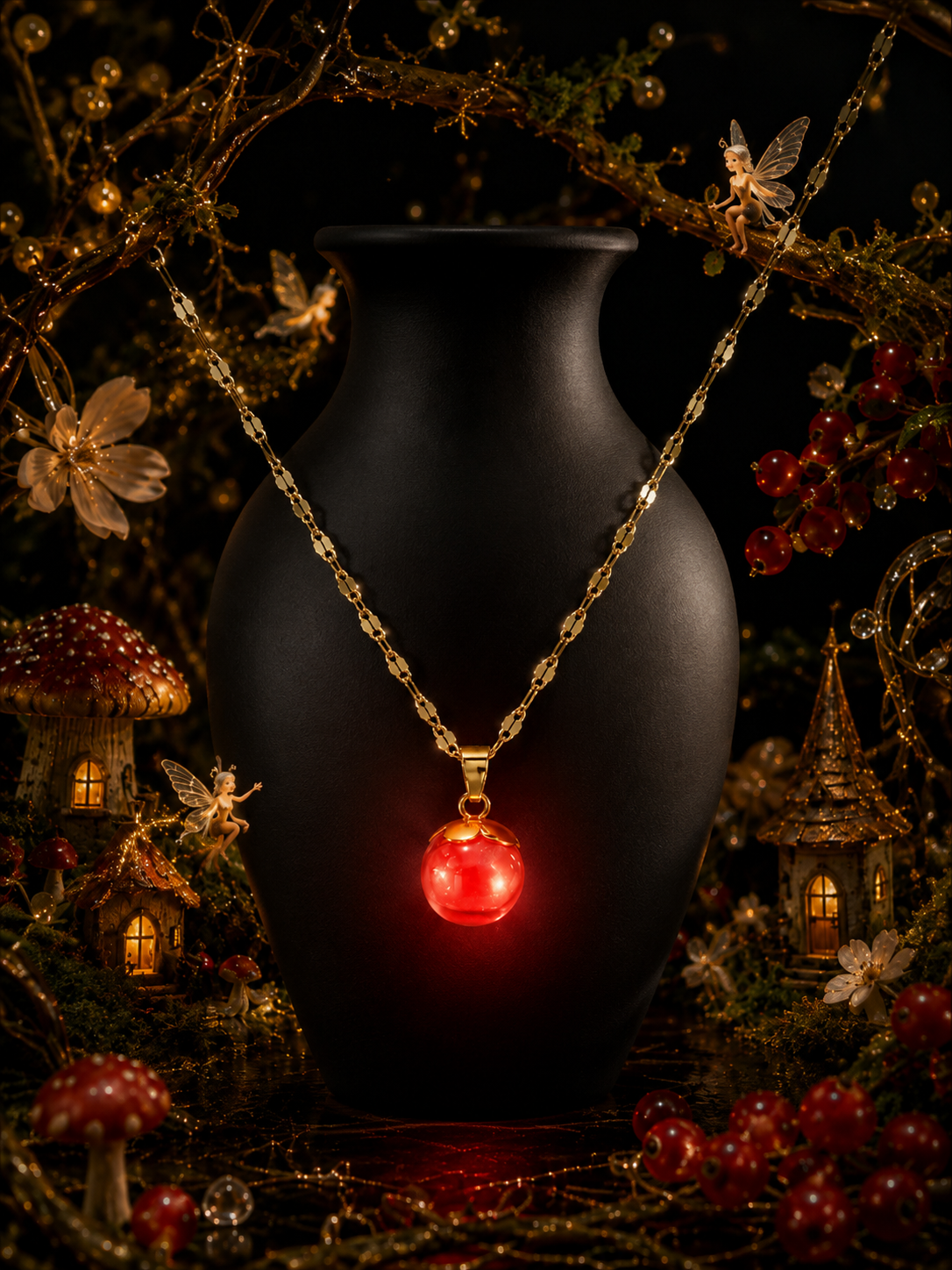 Le collier Groseille Rouge — Lueur de Rubis
