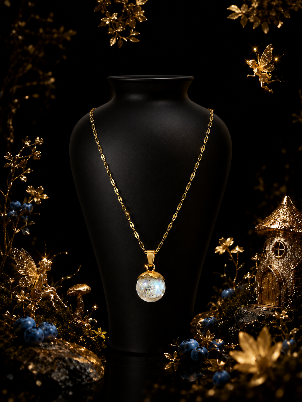 Collier Myrtille Bleue — lumière de topaze