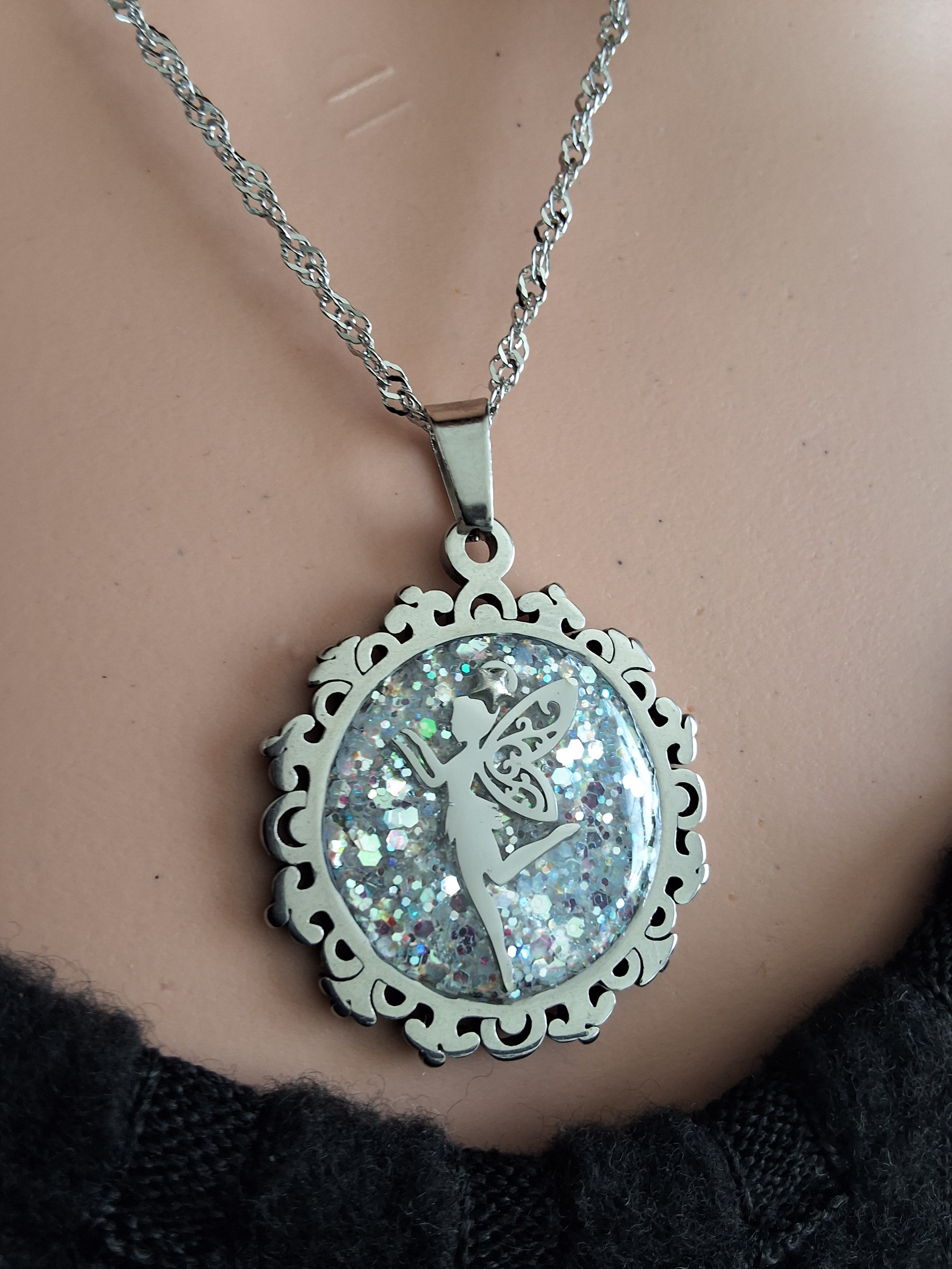 Collier fée acier