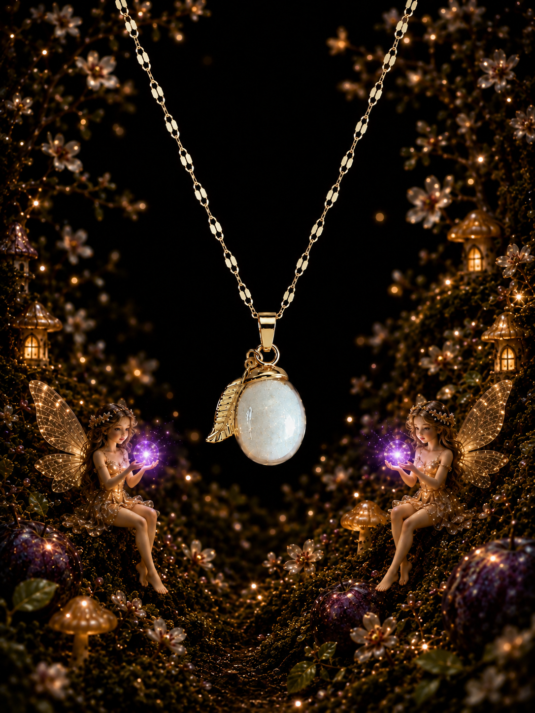 Collier Prune Violette — Nuit Enchantée