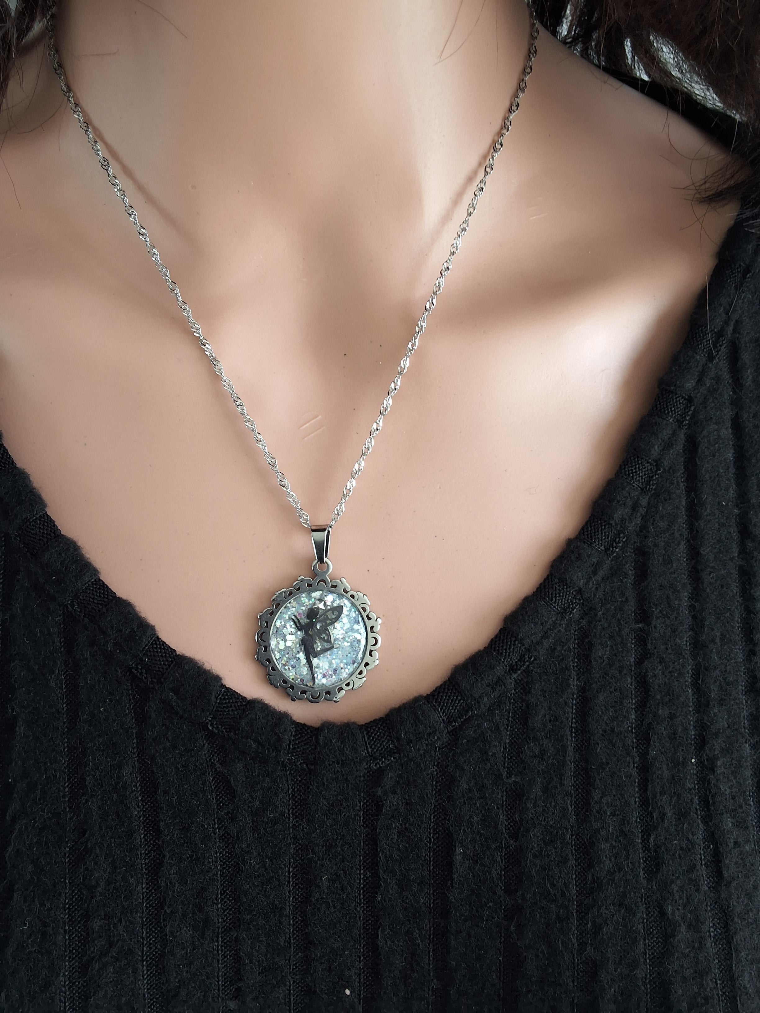 Collier fée acier