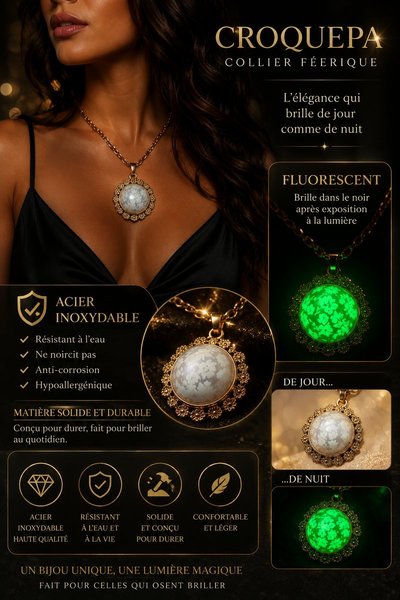 Collier fleures et dentelle.